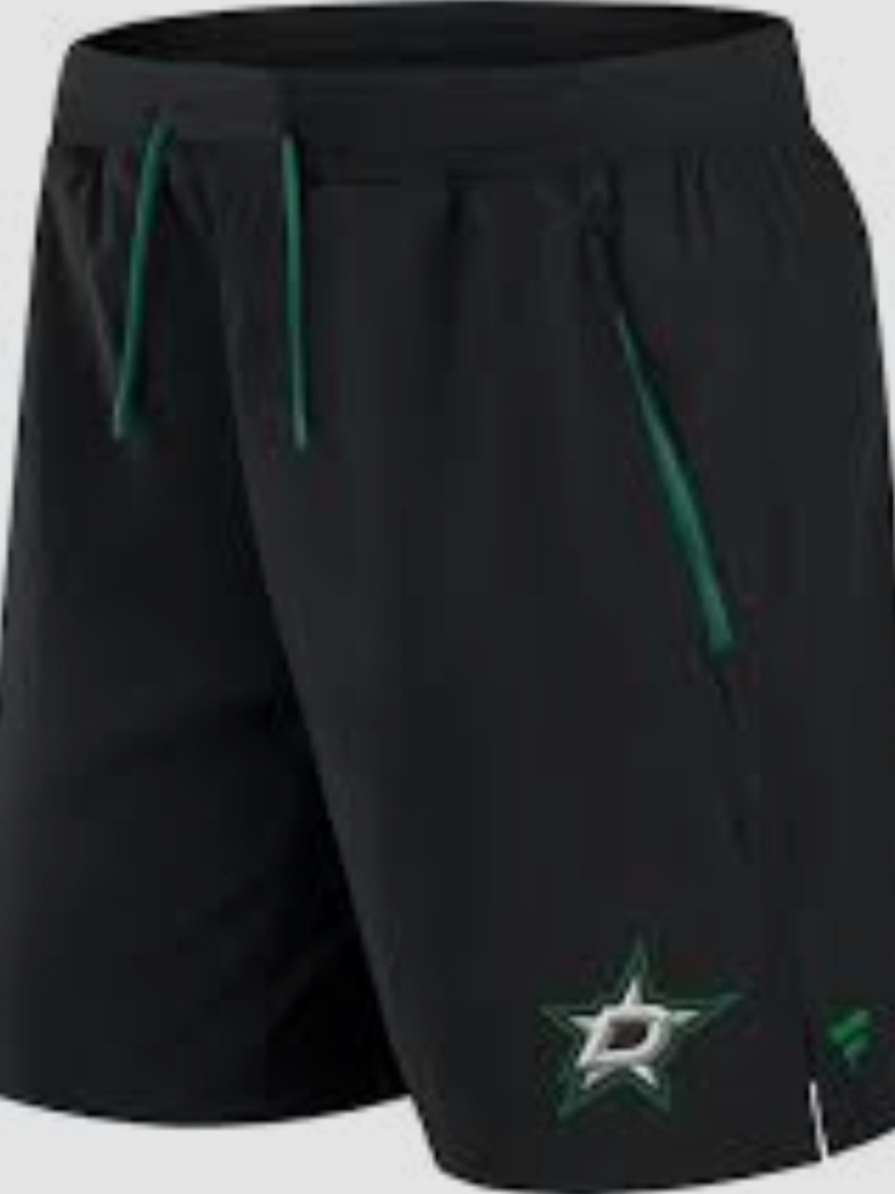 NHL Black Athletic Shorts with Green Trim